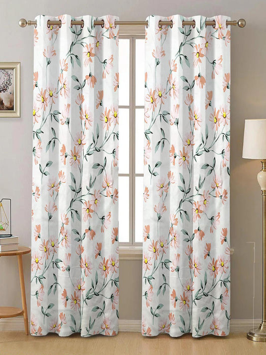 ANA Window Curtain 5 Feet Floral Set of 1 Cotton Curtain for Windows Multicolor 1pcs