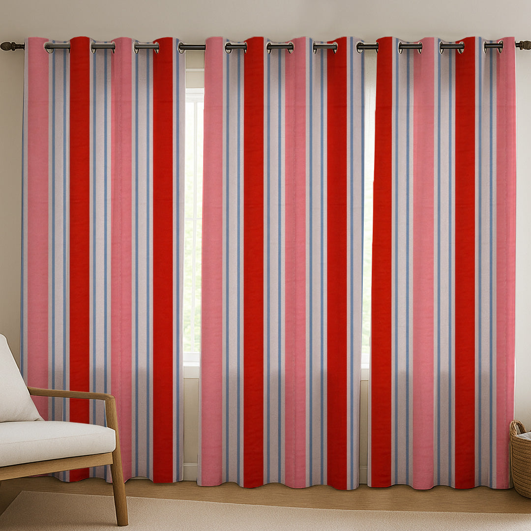 ana Set of 3 5 Feet Window Curtain Cotton Eyelet Premium Curtain for Windows, Multicolor, Decorative, Bedroom, Balcony 3pcs set