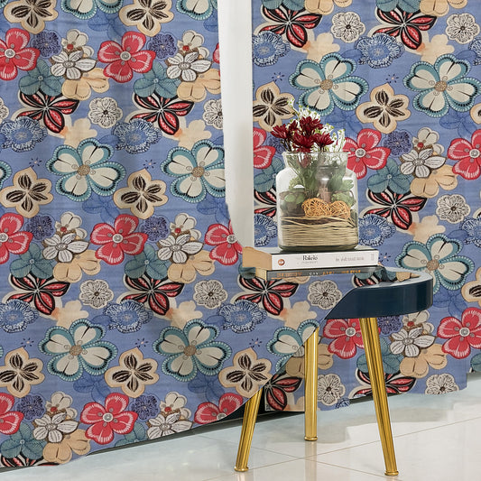 cotton curtain window 5 feet 5ft eyelet curtain door 7 feet 7ft curtain eyelet long door 9 feet 9ft curtain ana curtain floral curtain