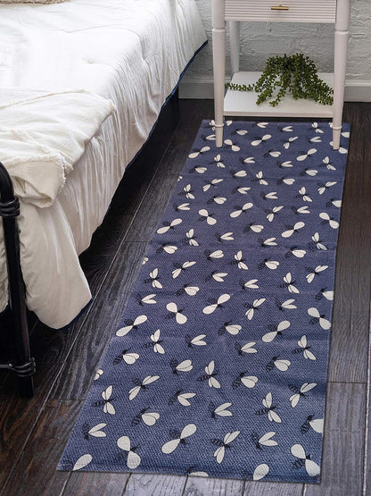Bedside runner, cotton runner rug, sustainable floor mat, cotton hallway runner, printed cotton rug, eco friendly rug, 2x5 runner rug.