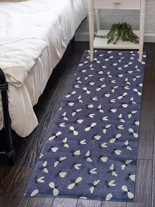 Bedside runner, cotton runner rug, sustainable floor mat, cotton hallway runner, printed cotton rug, eco friendly rug, 2x5 runner rug.
