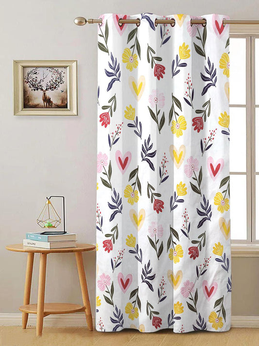 ANA Window Curtain 5 Feet Floral  Set of 1 Cotton Curtain for Windows Multicolor 1pcs