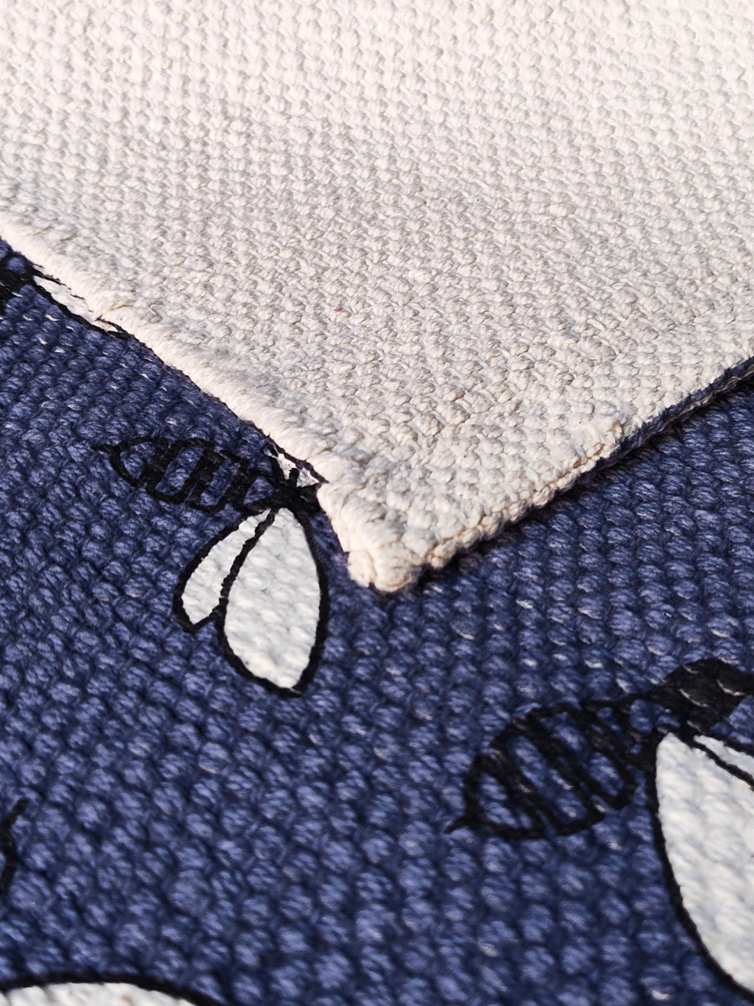 ANA Bedside Floor Runner Woven Carpet Printed for Home/Kitchen/Kitchen/Living Area/Office Entrance. (Cotton, 2 x 5 Feet) Set of 1 pcs Blue
