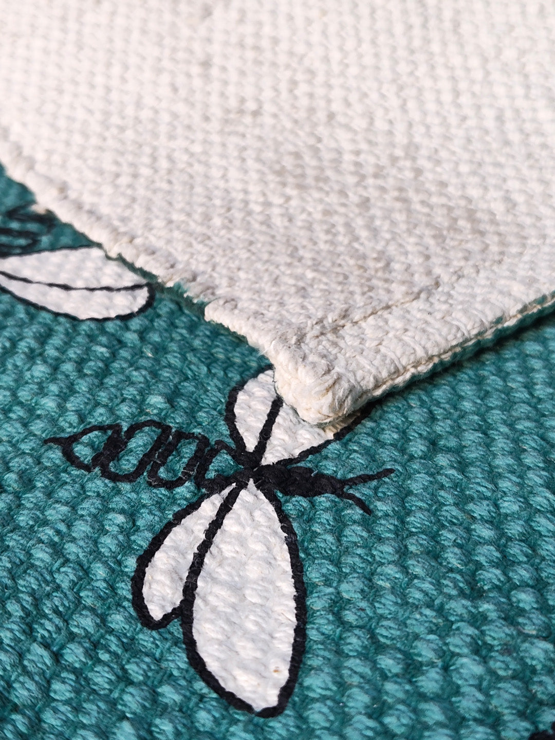 ANA Bedside Floor Runner Woven Carpet Printed for Home/Kitchen/Kitchen/Living Area/Office Entrance. (Cotton, 2 x 5 Feet) Set of 1 pcs Green