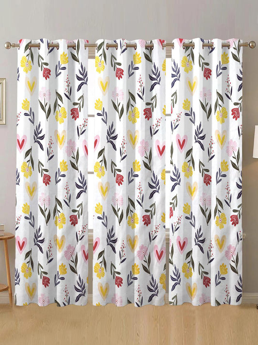 ANA Window Curtain 5 Feet Floral  Set of 1 Cotton Curtain for Windows Multicolor 1pcs