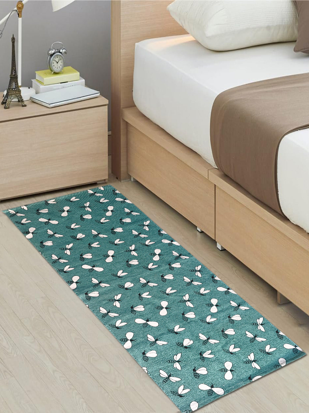 Bedside runner, cotton runner rug, sustainable floor mat, cotton hallway runner, printed cotton rug, eco friendly rug, 2x5 runner rug.