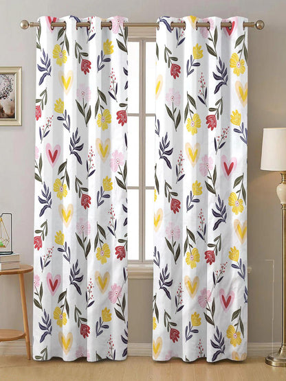 ANA Window Curtain 5 Feet Floral  Set of 1 Cotton Curtain for Windows Multicolor 1pcs