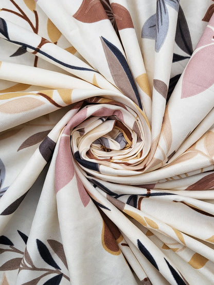 ana Botanical Floral Cotton Eyelet Curtain for Window & Door – 5, 7 & 9 Feet Long Door Curtains for Home Décor Set of 1 Coffee