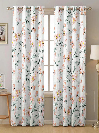 ANA Window Curtain 5 Feet Floral  Set of 1 Cotton Curtain for Windows Multicolor 1pcs