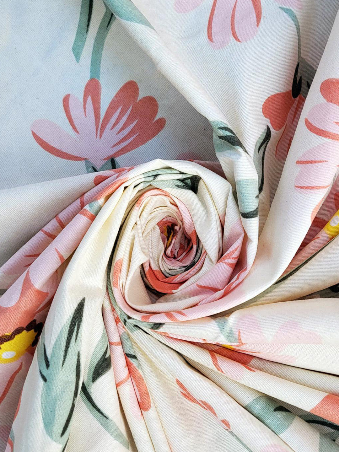 ANA Window Curtain 5 Feet Floral  Set of 1 Cotton Curtain for Windows Multicolor 1pcs