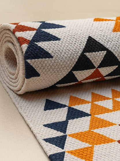 ANA Bedside Floor Runner Woven Carpet Printed for Home/Kitchen/Kitchen/Living Area/Office Entrance. (Cotton, 2 x 5 Feet) Set of 1 pcs Yellow