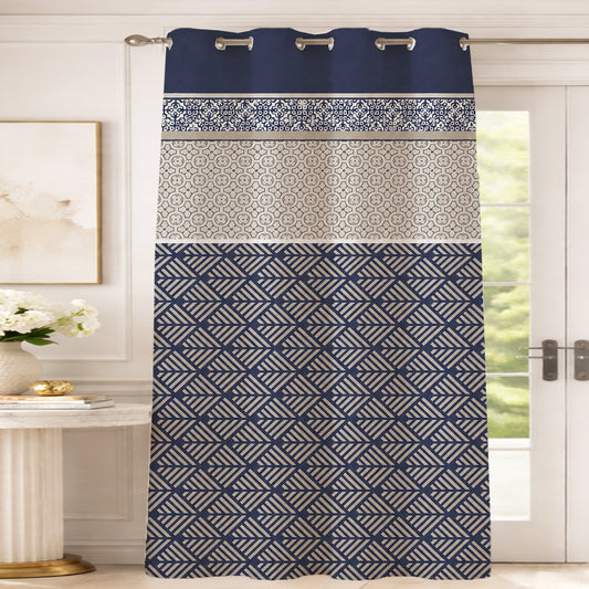 ANA Patch Floral Printed Cotton Eyelet Curtain for Door 7 Feet | Soft Printed Curtain for Room DŽcor Set of 1