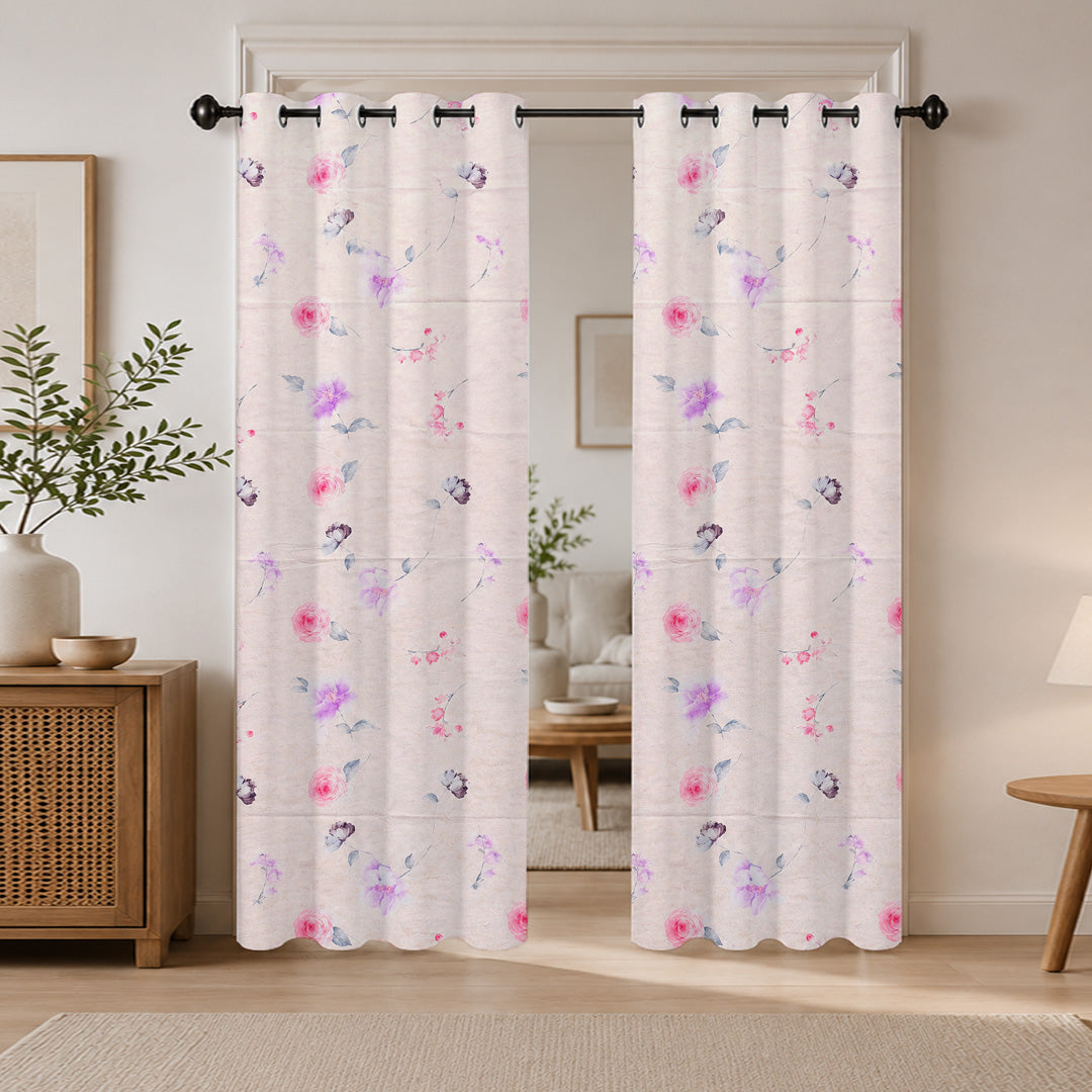 ANA Single 5 Feet Window Curtain Cotton Eyelet Premium Curtain for Windows, Multicolor, Decorative, Bedroom, Balcony