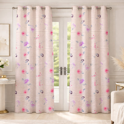 ANA Single 5 Feet Window Curtain Cotton Eyelet Premium Curtain for Windows, Multicolor, Decorative, Bedroom, Balcony