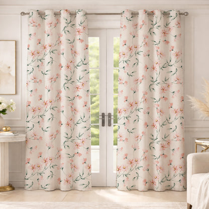 ANA Window Curtain 5 Feet Floral  Set of 1 Cotton Curtain for Windows Multicolor 1pcs