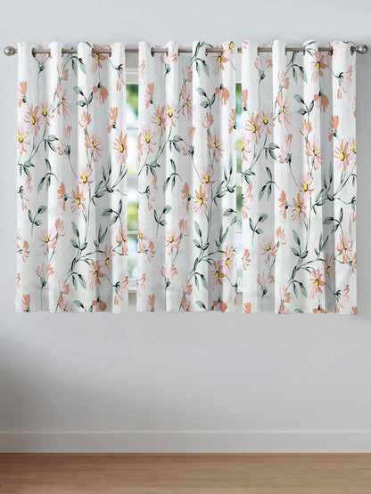 ANA Window Curtain 5 Feet Floral  Set of 1 Cotton Curtain for Windows Multicolor 1pcs