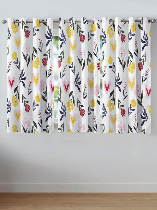 ANA Window Curtain 5 Feet Floral  Set of 1 Cotton Curtain for Windows Multicolor 1pcs