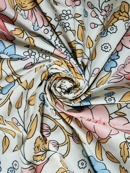 ana Lily Floral Cotton Eyelet Curtains for Window & Door – 5ft, 7ft, 9ft Long Door Curtain for Living Room Bedroom Home Set of 1 Blue