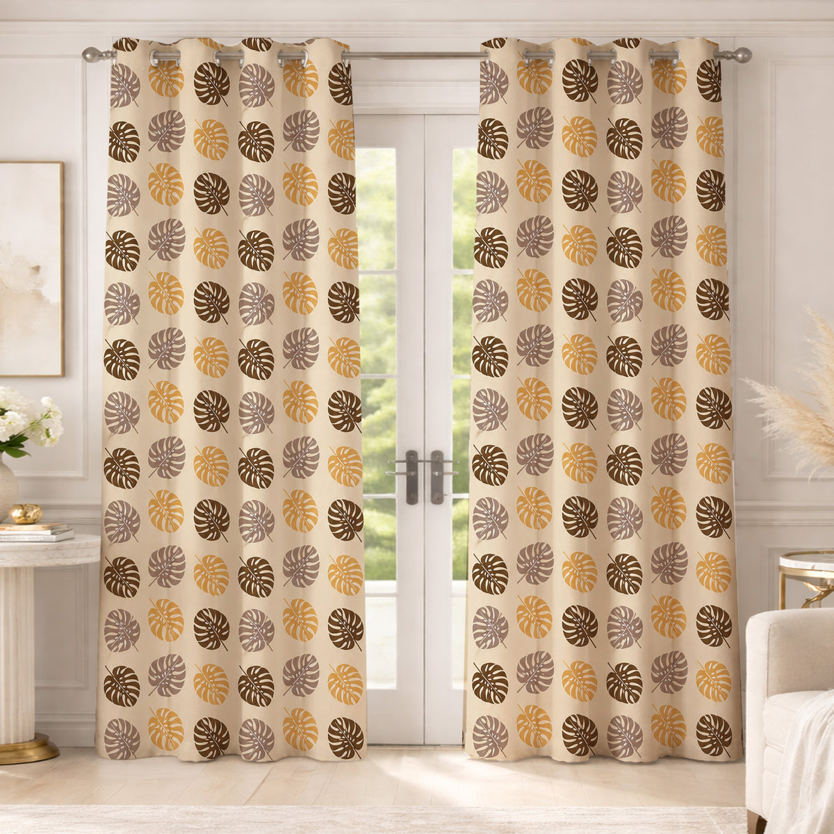 ANA Single 5 Feet Window Curtain Cotton Eyelet Premium Curtain for Windows, Multicolor, Decorative, Bedroom, Balcony