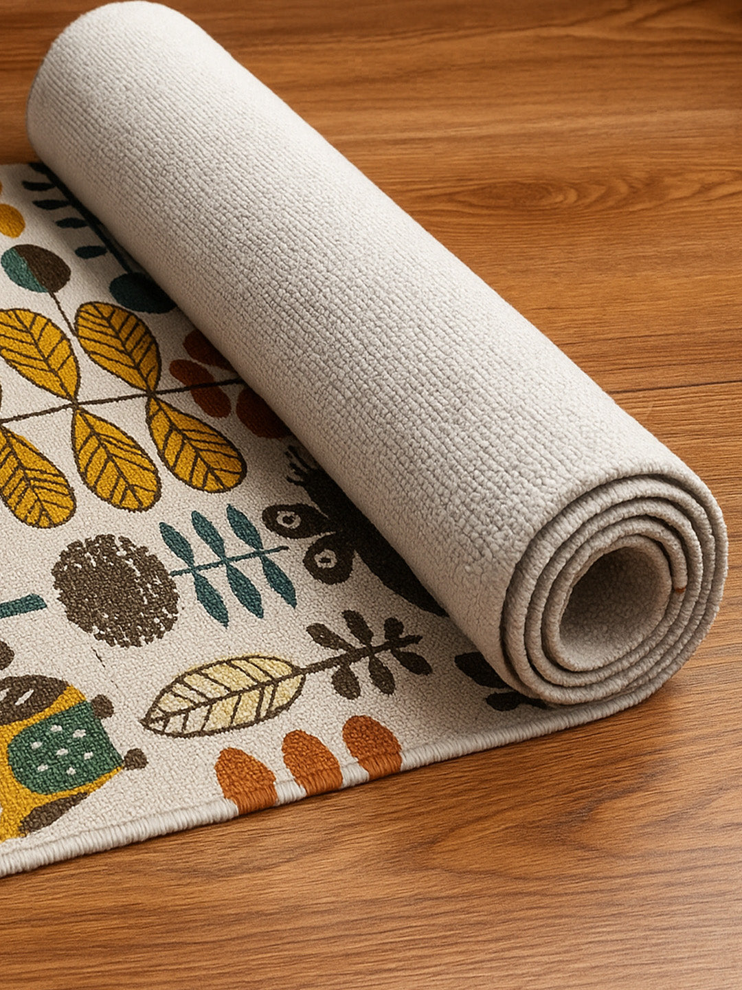 ANA Bedside Floor Runner Woven Carpet Printed for Home/Kitchen/Kitchen/Living Area/Office Entrance. (Cotton, 2 x 5 Feet) Set of 1 pcs Yellow Animal Print