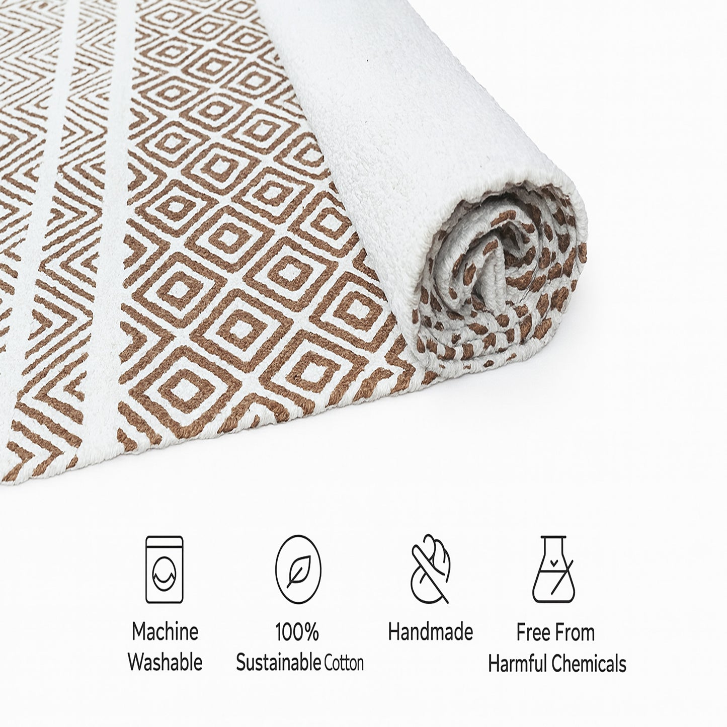 ANA Bedside Floor Runner Woven Carpet Printed for Home/Kitchen/Kitchen/Living Area/Office Entrance. (Cotton, 2 x 5 Feet) Set of 1 pcs Yellow Animal Print