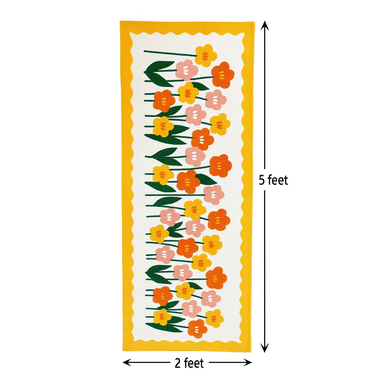 ANA Bedside Floor Runner Woven Carpet Printed for Home/Kitchen/Kitchen/Living Area/Office Entrance. (Cotton, 2 x 5 Feet) Set of 1 pcs Blue Animal Print