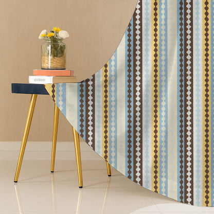 ana Texture Stripes Cotton Eyelet Curtains for Window & Door – 5ft, 7ft, 9ft Long Door Curtain for Living Room Bedroom Home Set of 1