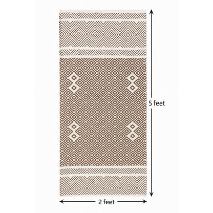 ANA Bedside Floor Runner Woven Carpet Printed for Home/Kitchen/Kitchen/Living Area/Office Entrance. (Cotton, 2 x 5 Feet) Set of 1 pcs Yellow Animal Print