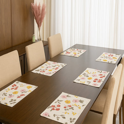 Ana Floral Table mats set of 2 , double layer cotton table mat for dining table, coffee table, desk, office & food use