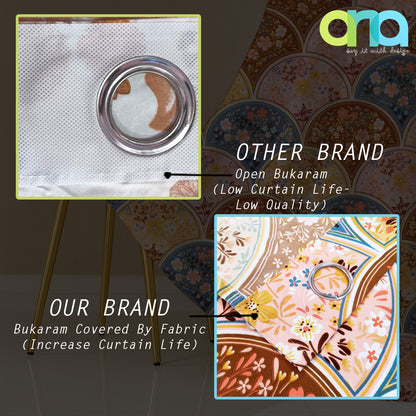 ana Rainbow Flower Print Cotton Eyelet Curtains for Window & Door – 5ft, 7ft, 9ft Long Door Curtain for Living Room Bedroom  Set of 1