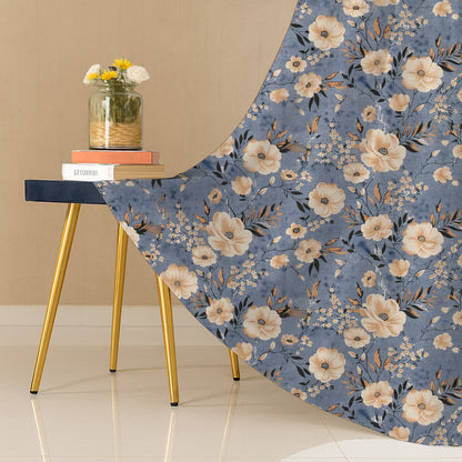 ANA Single Cotton Curtain Eyelet Premium Curtain for Windows, Door & Long Door , Multicolor, Decorative, Bedroom, Balcony