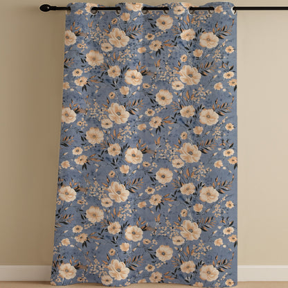 ANA Single Cotton Curtain Eyelet Premium Curtain for Windows, Door & Long Door , Multicolor, Decorative, Bedroom, Balcony