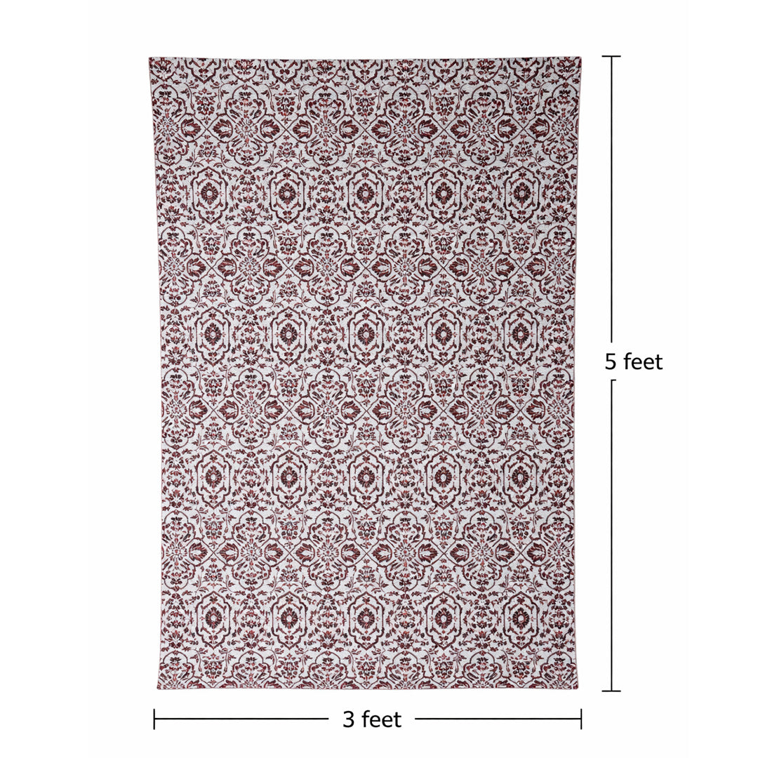 ANA Bedside Floor Runner Woven Carpet Printed for Home/Kitchen/Kitchen/Living Area/Office Entrance. (Cotton, 3 x 5 Feet) Set of 1 pcs