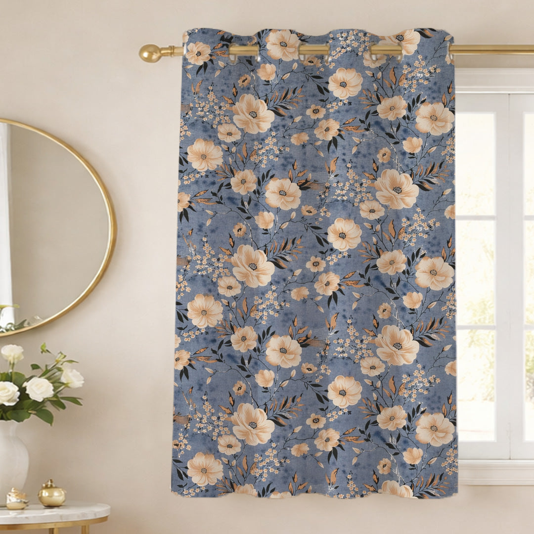 ANA Single Cotton Curtain Eyelet Premium Curtain for Windows, Door & Long Door , Multicolor, Decorative, Bedroom, Balcony