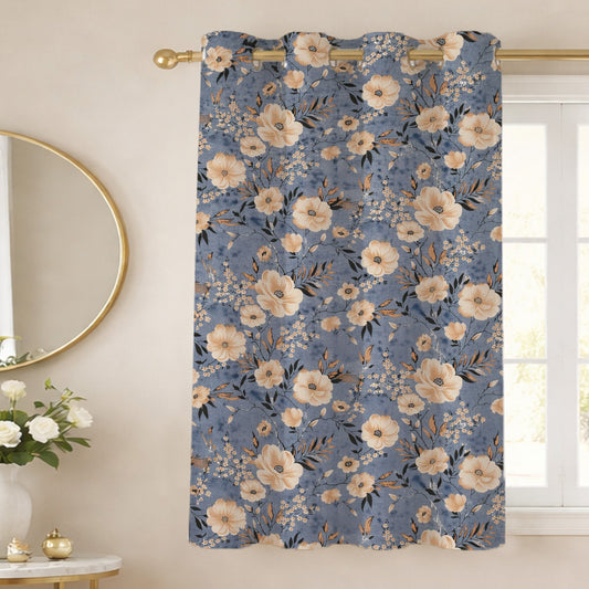 ANA Single Cotton Curtain Eyelet Premium Curtain for Windows, Door & Long Door , Multicolor, Decorative, Bedroom, Balcony