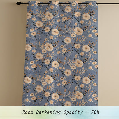 ANA Set of 2 Cotton Curtain Eyelet Premium Curtain for Windows, Door & Long Door , Multicolor, Decorative, Bedroom, Balcony