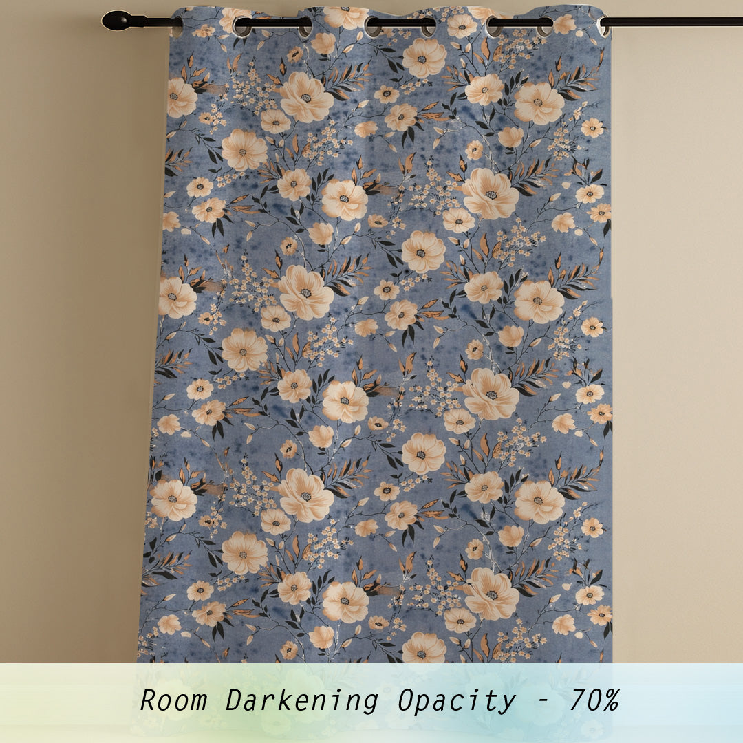 ANA Single Cotton Curtain Eyelet Premium Curtain for Windows, Door & Long Door , Multicolor, Decorative, Bedroom, Balcony