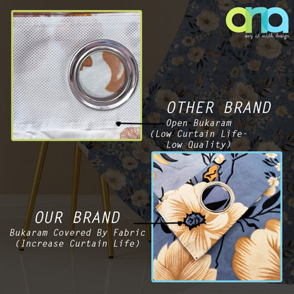 ANA Single Cotton Curtain Eyelet Premium Curtain for Windows, Door & Long Door , Multicolor, Decorative, Bedroom, Balcony