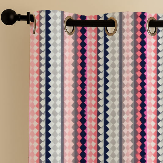ana Set of 2 5 Feet Window Curtain Cotton Eyelet Premium Curtain for Windows, Multicolor, Decorative, Bedroom, Balcony 2pcs set