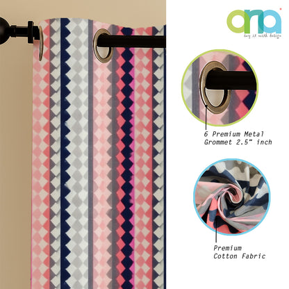 ana Single 5 Feet Window Curtain Cotton Eyelet Premium Curtain for Windows, Multicolor, Decorative, Bedroom, Balcony