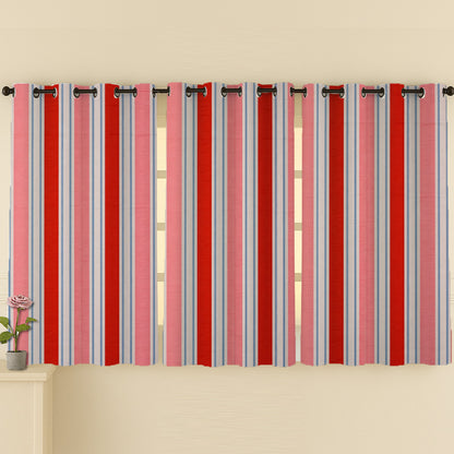 ana Set of 3 5 Feet Window Curtain Cotton Eyelet Premium Curtain for Windows, Multicolor, Decorative, Bedroom, Balcony 3pcs set