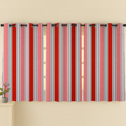 ana Set of 3 5 Feet Window Curtain Cotton Eyelet Premium Curtain for Windows, Multicolor, Decorative, Bedroom, Balcony 3pcs set