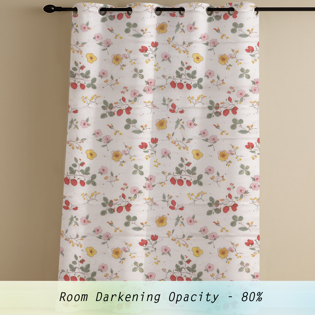 ana Single 5 Feet Window Curtain Cotton Eyelet Premium Curtain for Windows, Multicolor, Decorative, Bedroom, Balcony