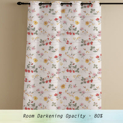 ana Single 5 Feet Window Curtain Cotton Eyelet Premium Curtain for Windows, Multicolor, Decorative, Bedroom, Balcony