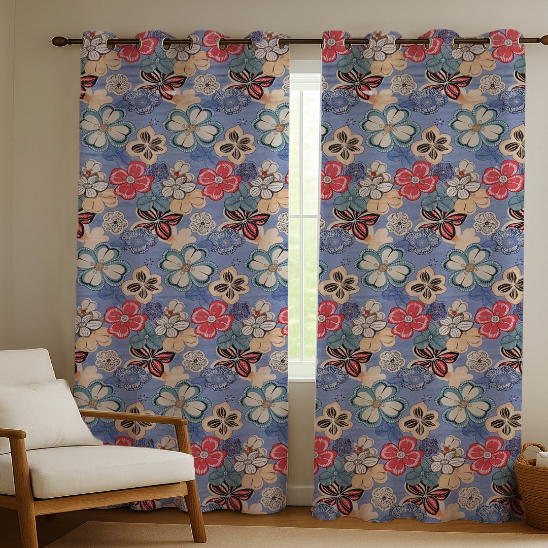 cotton curtain window 5 feet 5ft eyelet curtain door 7 feet 7ft curtain eyelet long door 9 feet 9ft curtain ana curtain floral curtain