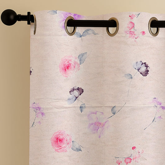 ANA Single 5 Feet Window Curtain Cotton Eyelet Premium Curtain for Windows, Multicolor, Decorative, Bedroom, Balcony