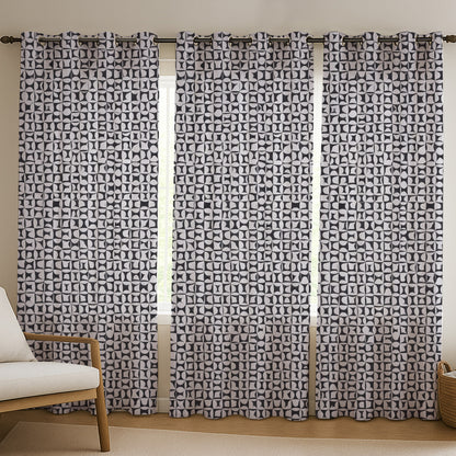 ana Set of 3 5 Feet Window Curtain Cotton Eyelet Premium Curtain for Windows, Multicolor, Decorative, Bedroom, Balcony 3pcs set