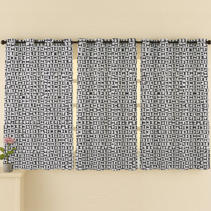 ana Set of 3 5 Feet Window Curtain Cotton Eyelet Premium Curtain for Windows, Multicolor, Decorative, Bedroom, Balcony 3pcs set