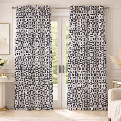 ana Set of 2 5 Feet Window Curtain Cotton Eyelet Premium Curtain for Windows, Multicolor, Decorative, Bedroom, Balcony 2pcs set