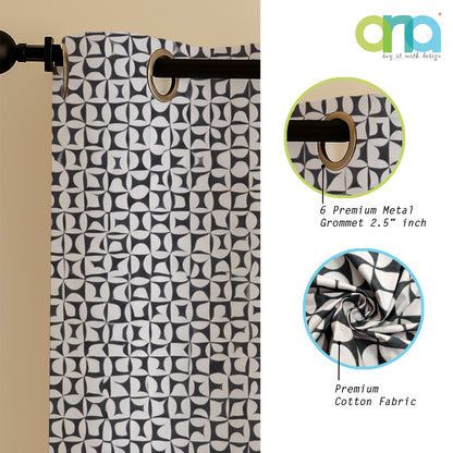 ana Single 5 Feet Window Curtain Cotton Eyelet Premium Curtain for Windows, Multicolor, Decorative, Bedroom, Balcony